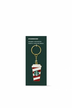 Keychain Hot Cup Red White Stripe